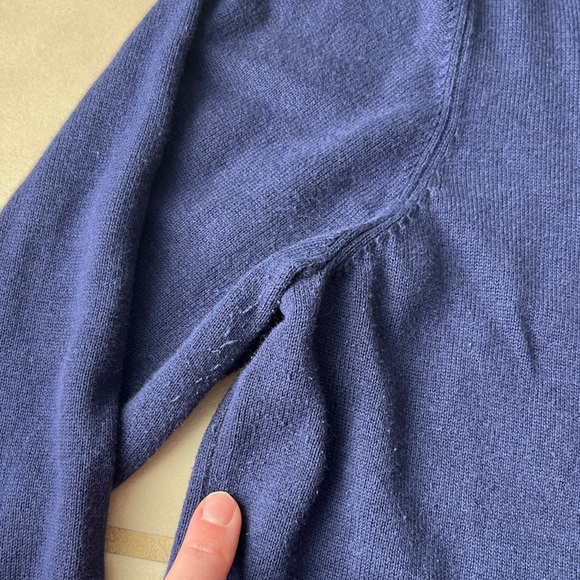 BANANA REPUBLIC Navy Blue Anchor Sweater 60% Cotton 40% Rayon - Picture 5 of 9